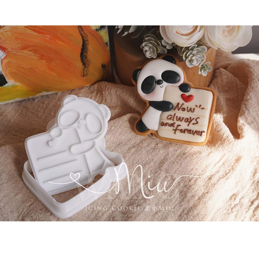 san valentino stampo per biscotti panda orso cupido angelo glassa taglierina per biscotti cartone animato 3D casa fai da te accessori per pasticceria e panetteria: C