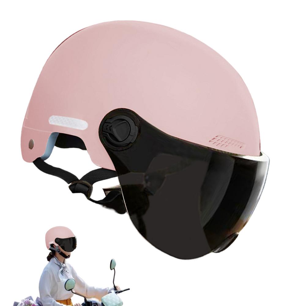 Motorcycle Half Headgear Portable Half Head Cap For Motorcycles Sun Protection Electric Motorcycle Supplies Open Face Headgear: Blue