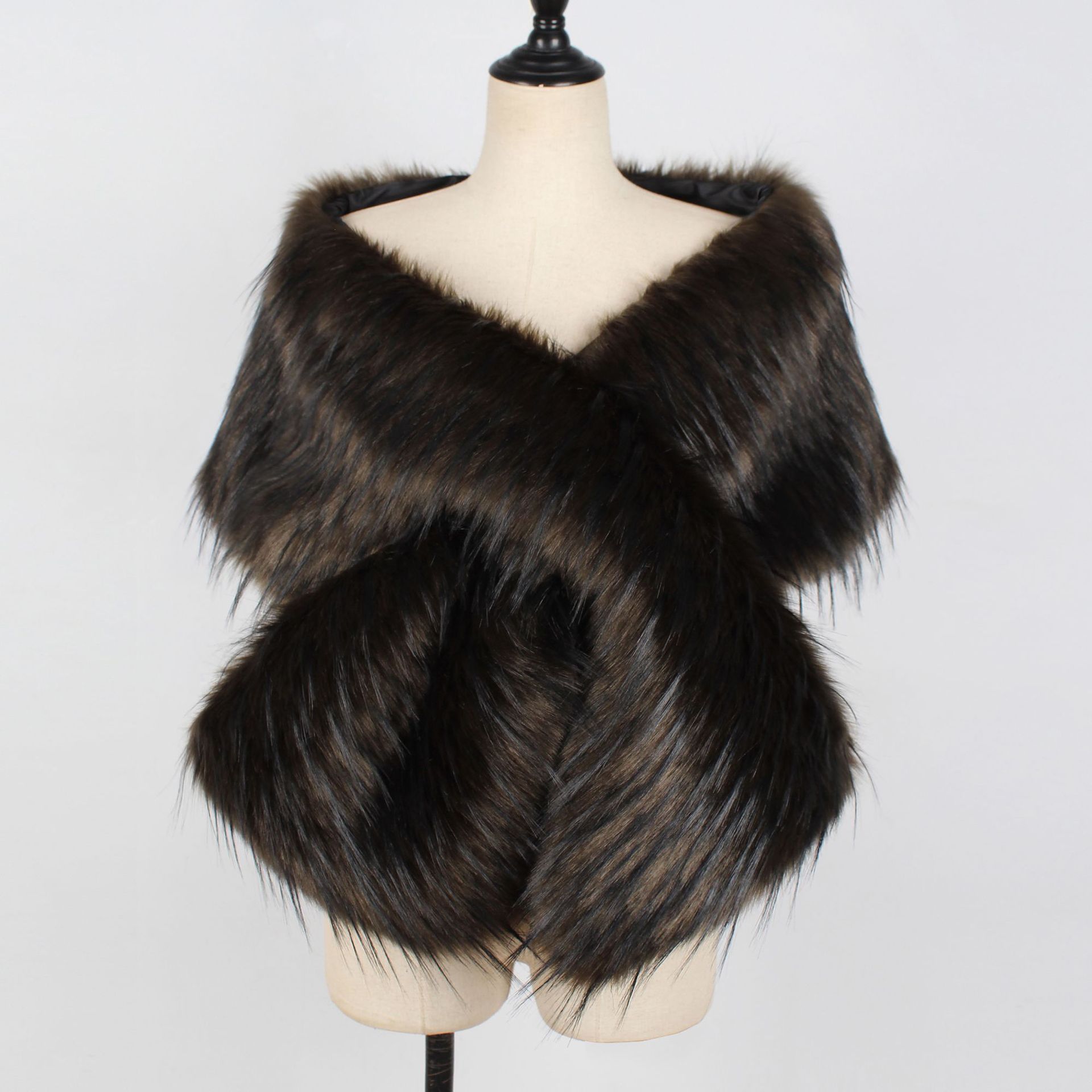 PEORCHID Blue Faux Fur Wedding Shrug Bolero Bridal Shawls And Wraps Stola Elegante Donna Red Women Party Winter Wedding Cape: 8