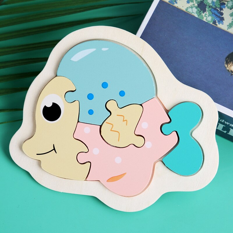 Kids Wooden Puzzles Macaron Colorful Animal Jigsaw Puzzle Toys For Toddler Puzzle Early Educational Toys For Child: 07