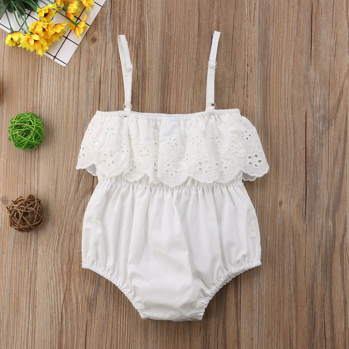 Brand Infant Toddler Newborn Baby Girl Swimsuit Lace Sunsuit Outfit Straped Ruffed Crop Solid Clothes
