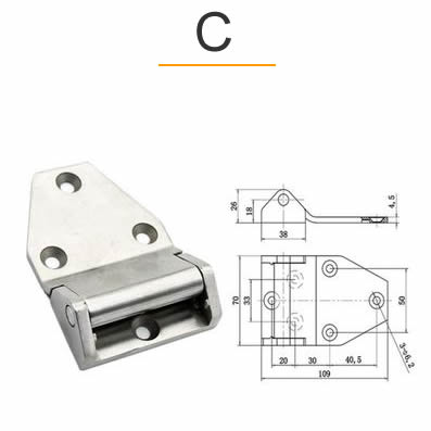Larger and thicker hinges 304 Stainless Steel Heavy Industrial Machinery Door Hinges Super good bearing capacity Strong: Gold