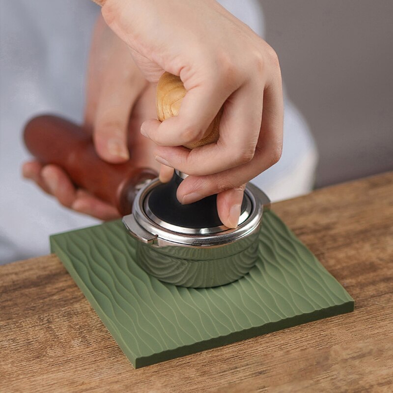 Espresso tampers måtte espresso kaffe tilbehør kaffegrej stampe pad anti-skrid mad sikker silikone hjørnemåtte barista værktøj