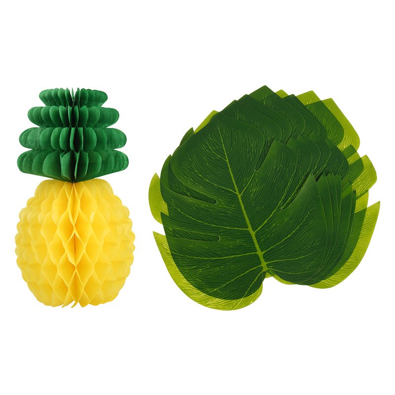 119pcs Summer Tropical Hawaiian Party Table Skirt Artificial Palm Leaves Flower Jungle Beach Theme Hawaii Party Decoration