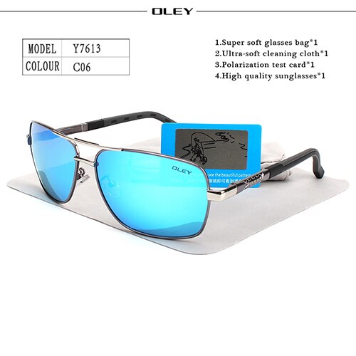 OLEY Polarisierte Sonnenbrille Männer Neue Augen Schützen Sonnenbrille Mit Zubehör Unisex fahren brille oculos de sol: Y7613 C6