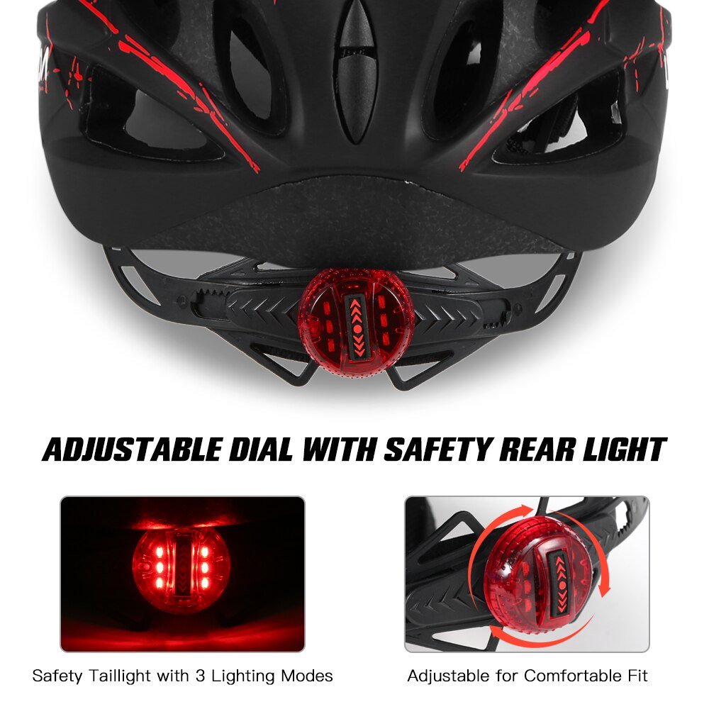 Fiets Fietsen Helm Met Afneembare Magnetische Bril En Led Light Mountain Road Fiets Helm Beschermende Helm 18 Vent