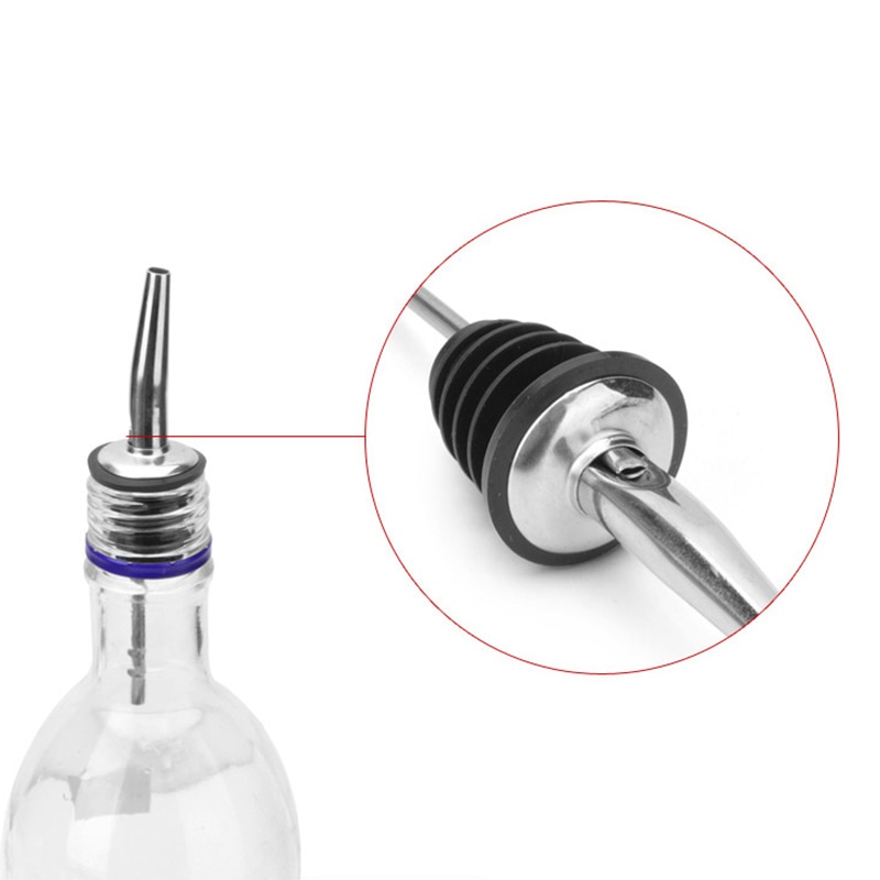 Stainless Steel Liquor Spirit Pourer Wine Bottle Pour Spout Stopper Wine Liquor Bottle Speed Pourers with Tapered Spout Barware