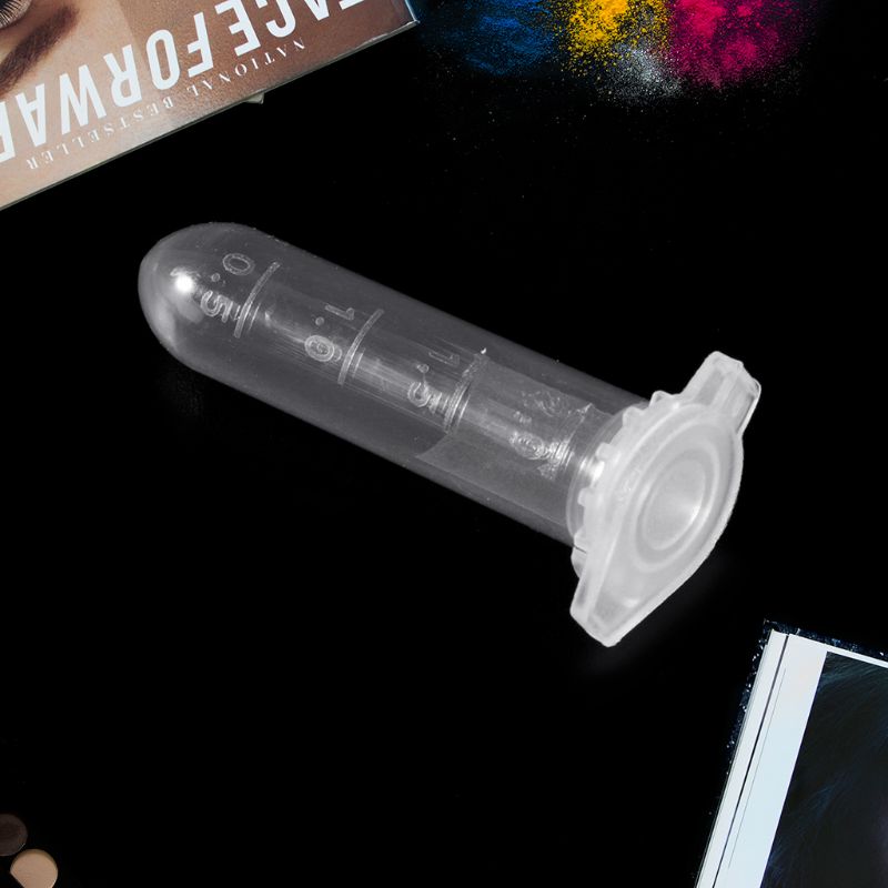 Recipiente para viales de plástico transparente, tapa a presión, viales de centrífuga, contenedor de laboratorio de muestra, 2ml, 100 Uds.