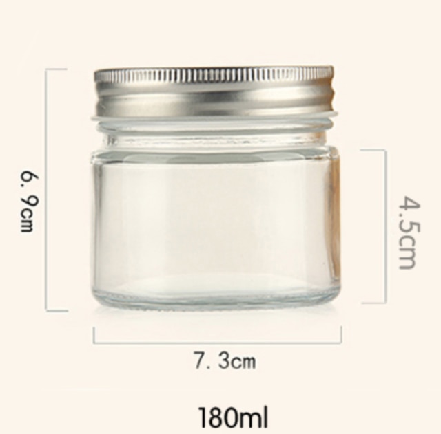 Contenedor de fabricación de velas de aromaterapia artesanal, vela de aromaterapia casera, tarro de vela blanca, taza de vela de nicho, frasco de vidrio, Cactus: 180ml 6.9x7.3cm