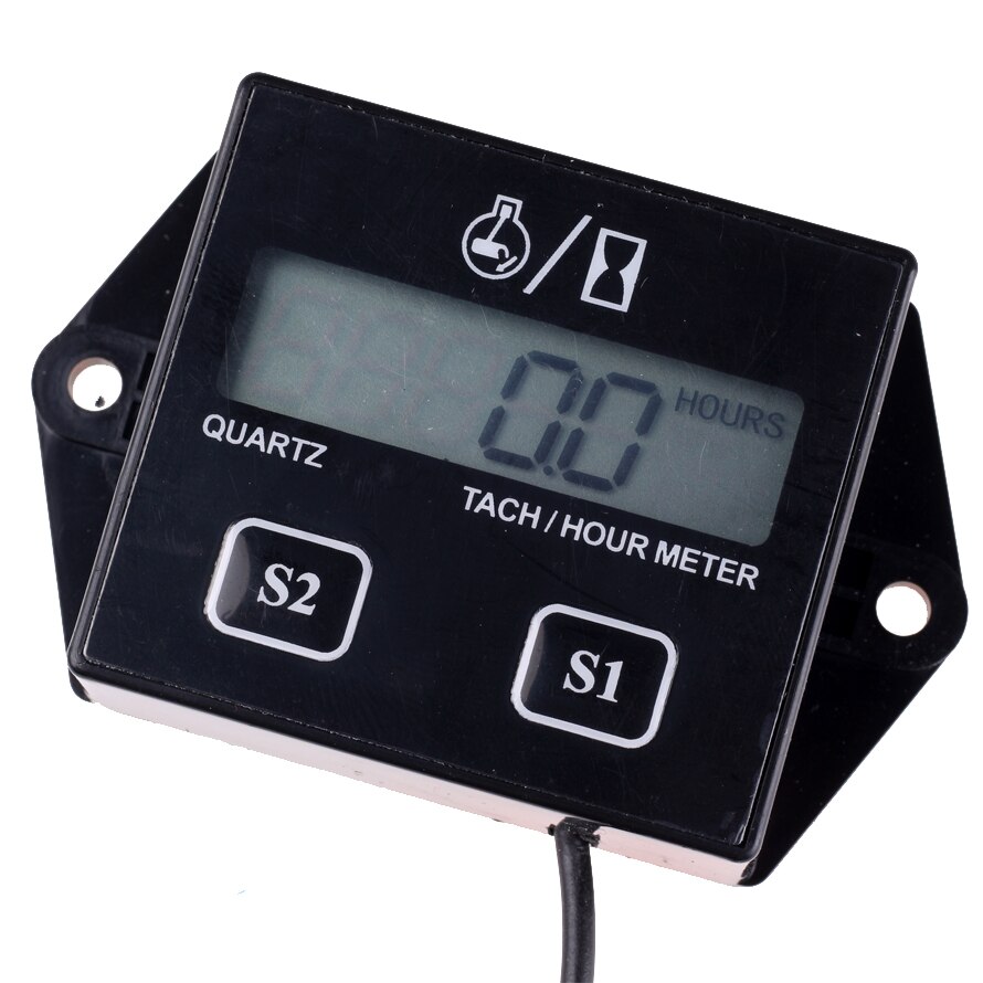 Digital Tachometer Hour Meter Spark Plugs 2&4 Stroke Engine RPM Tacho Tach Gauge Spin For Car Boat Motorcycle Bike LCD Display
