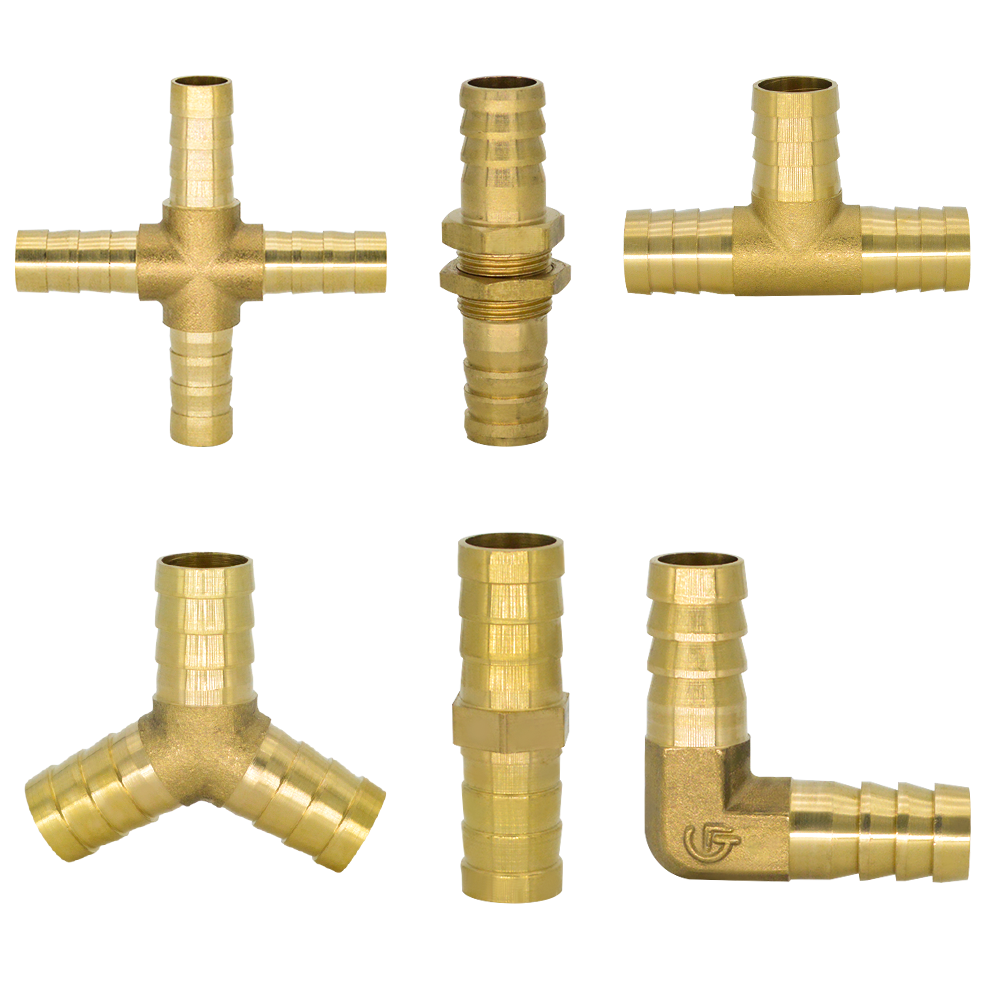 YQBS Durcheinander-Widerhaken-Anschluss, Schlauchrohrverschraubung, 2, 3, 4-Wege, für 4 mm, 5 mm, 6 mm, 8 mm, 10 mm, 12 mm, 16 mm, 19 mm, Schlauch, Luft, Wasser, Pneumatikrohr