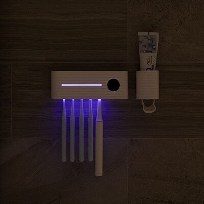 Xiaomi-soporte de esterilización ultravioleta UVC para cepillo de dientes, dispensador de pasta de dientes, estante montado en la pared, accesorios de baño