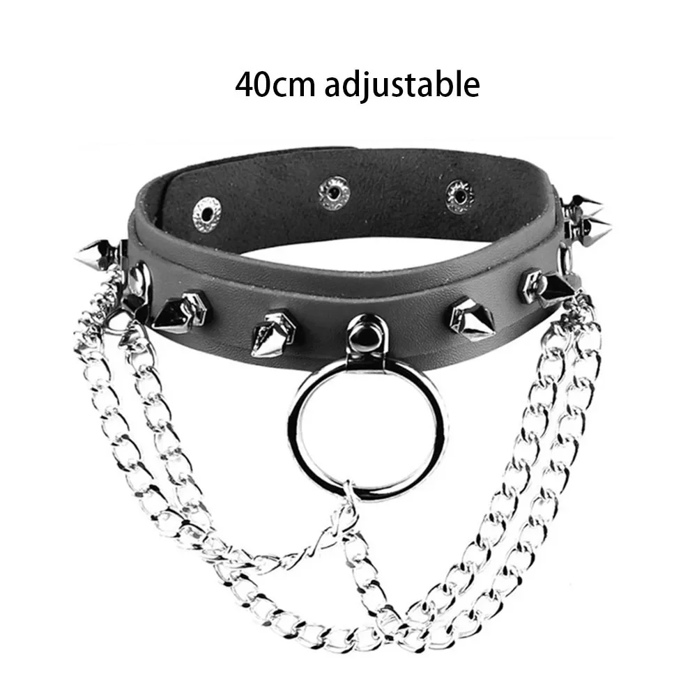 Harajuku Chocker Sexy Heart Lock Key Rivets Black Goth Punk Chokers Gothic Choker Naszyjnik dla kobiet Hip Hop Bondage Cosplay: Poszycia pistolet