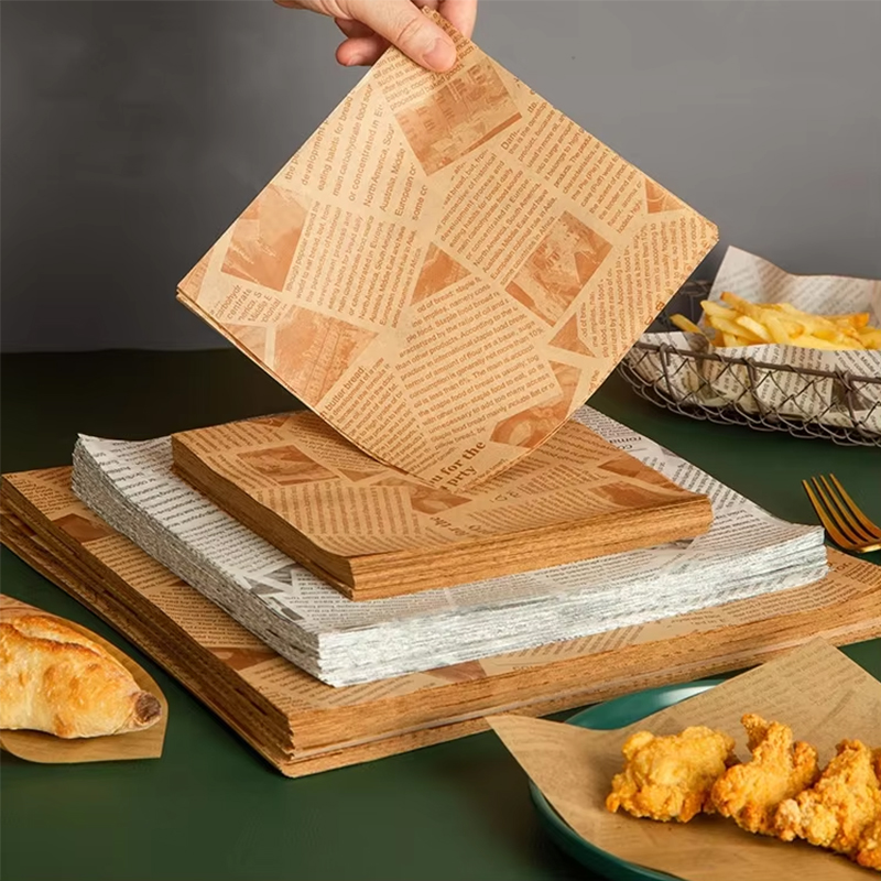 50/100Stck öl beständiges Wachspapier zum Backen von Lebensmitteln Grill Burger Pommes Brot zurück papier Öl absorbieren des Papier Küchen zubehör