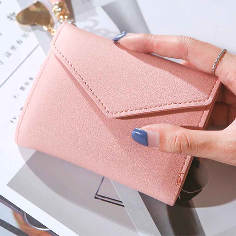 Stil kvinner lange lommebøker myntveske multifunksjonell lychee mønster lommebok trendy clutch enkle standard lommebøker: Rosa