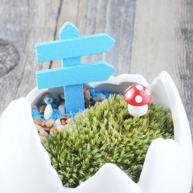 1Pcs Mini Miniatuur Houten Omheining Wegwijzer Ambachtelijke Tuin Decor Ornament Plant Pot Micro Landschap Bonsai