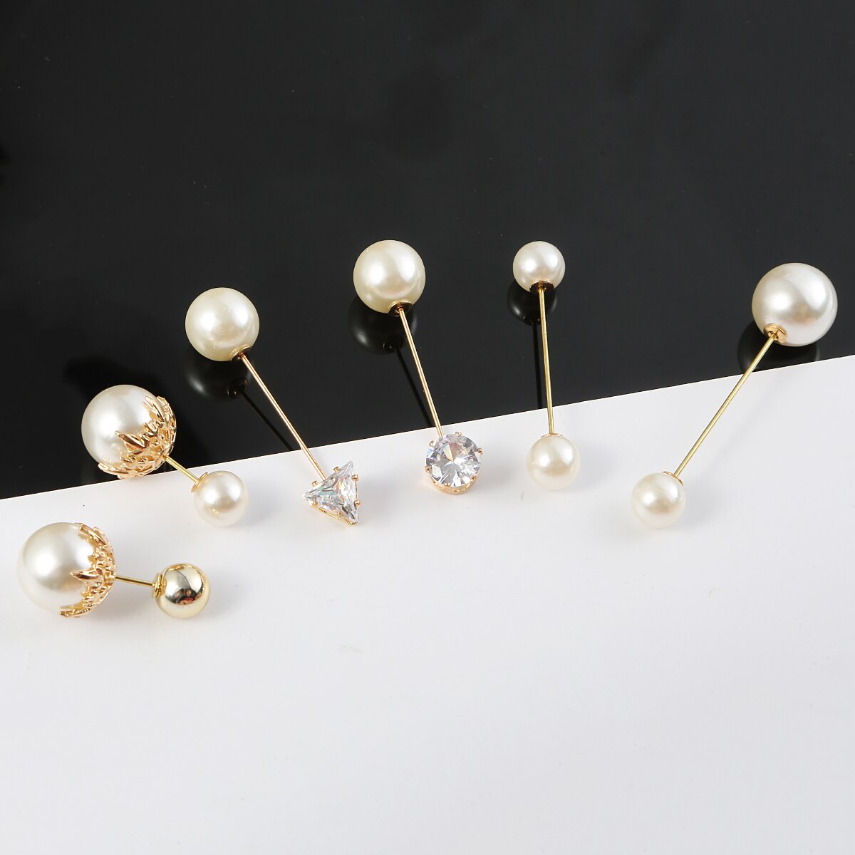 1-6 Stks/set Crystal Broche Pin Knop Jurk Strass Simulatie Parel Gesp Broches Voor Vrouwen Hijab Pins Accessoires Sieraden