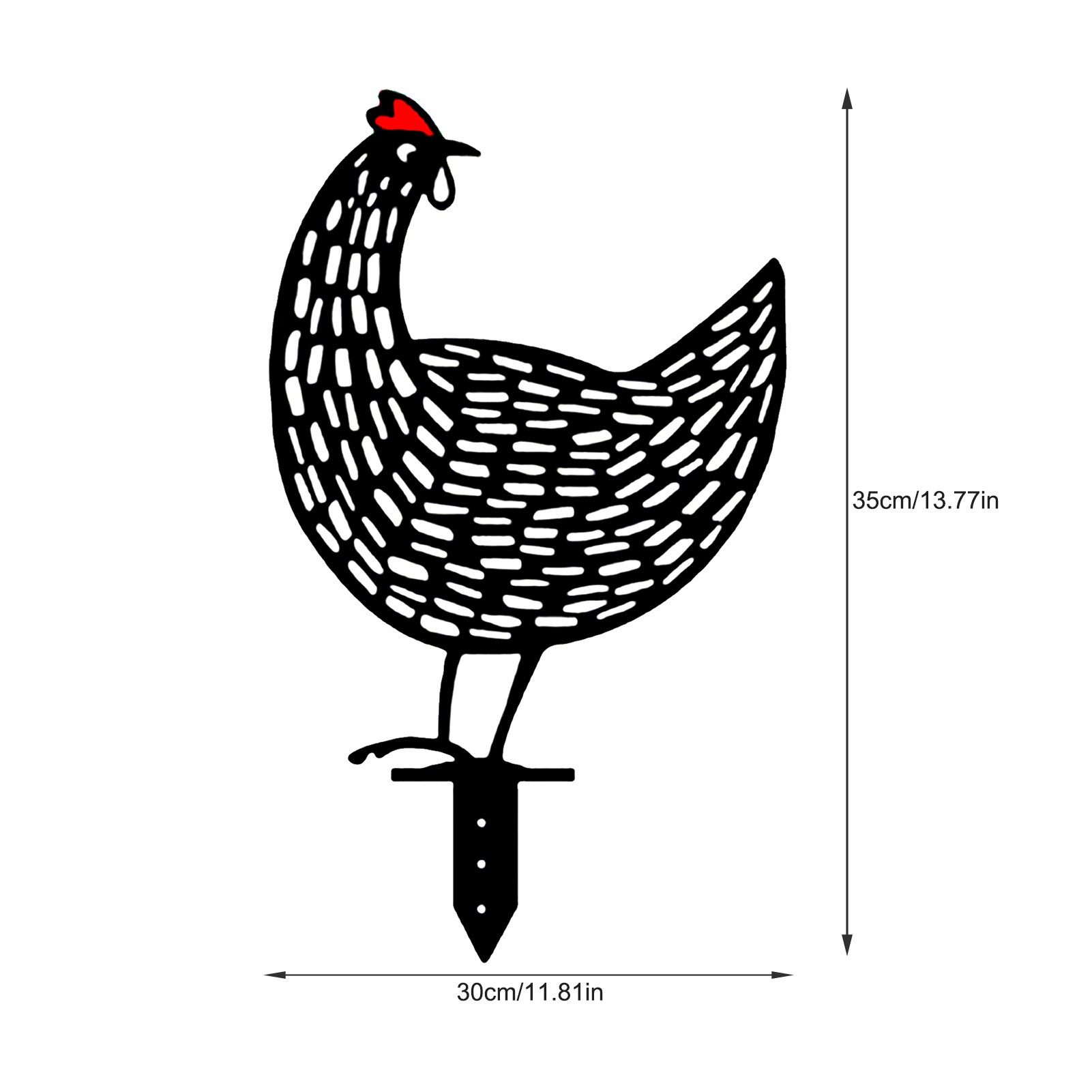 Kip Yard Art Outdoor Tuinbeelden Achtertuin Gazon Stakes Metalen Hen Yard Decor Tuin Acryl Standbeelden Decor Ornament: E