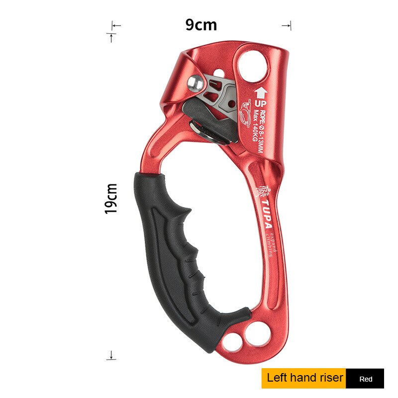 Outdoor Sports Rock Climbing SRT Right Hand Ascender Device Mountaineer Handle Ascender Climbing Rope Tools Climbing Accessories: Red left hand