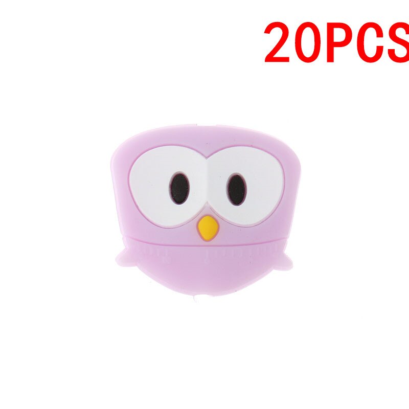 Anneau de dentition en Silicone | Chouette, perles Animal bébé, collier de dentition, perle de alimentaire, anneaux de dentition, pour infirmière: 05Lilac