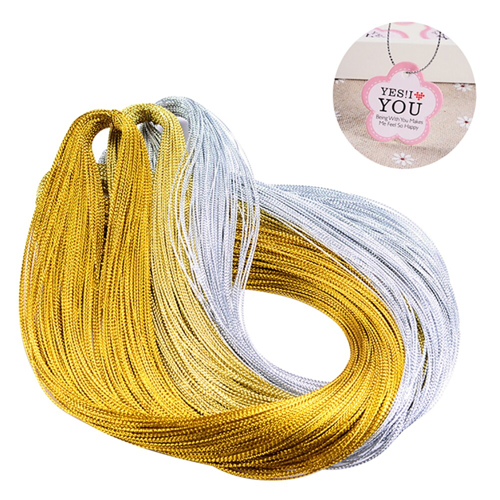 100M Packaging Metallic Cord Jewelry Thread Craft String DIY Tag Lanyard Packaging Tags For Clothing Toys Food Art Tools