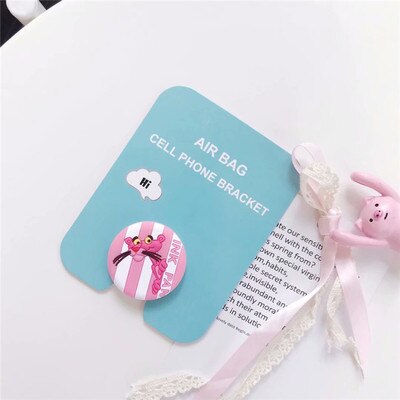 Universal phone Stand bracket Expanding Stand stretch grip phone Holder Finger Cute cartoon stand for iphone 7 8 plus XS: Pink Panther