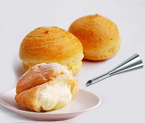 2 stk puff dyse spids konfekture rustfrit stål kage cupcake puffs injektionsværktøj russisk glasur rørspidser puff sprøjte