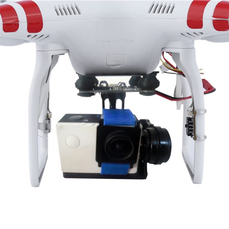 2 akse gimbal stabilisator 2-6s drone til gopro dji phantom 2 luftfotografering gimbal w / 2204 motorer 5-28v plug and play ptz