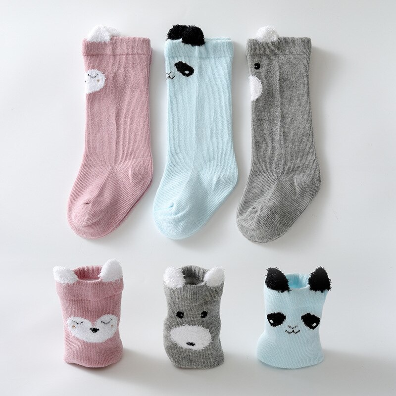 Baby Sokken Vos Kat Animal Print Baby Sokken Cartoon Knie Hoge Lange Beenwarmers Jongen Meisje Kinderen Sokken mode Sokken: Set2 / XS 0-1Yrs