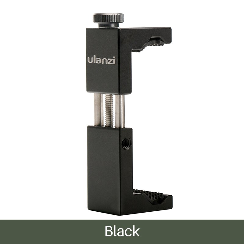 Ulanzi ST-02S 65MM to 95MM Tripod Phone Mount with Cold Shoe 1/4 Screw Phone Mount Stand Clipper for iPhone X 8 7 Plus Samsung: Black