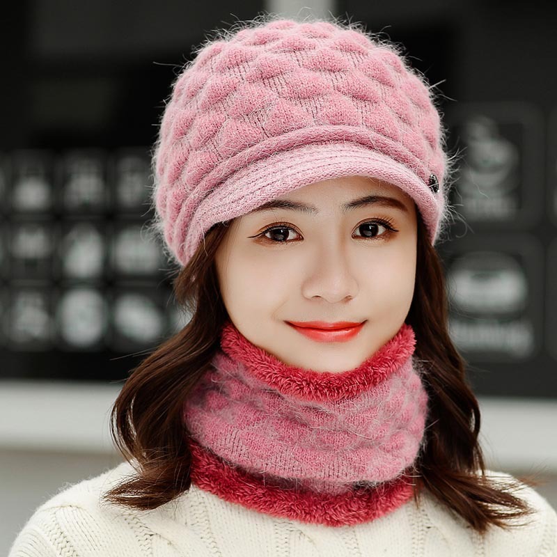 Ensemble bonnet et écharpe en laine pour femmes | Ensemble chapeau et écharpe d'hiver pour femmes, ensemble épais et en laine pour femmes, anneaux et écharpes chapeaux pour filles, bonnet unisexe