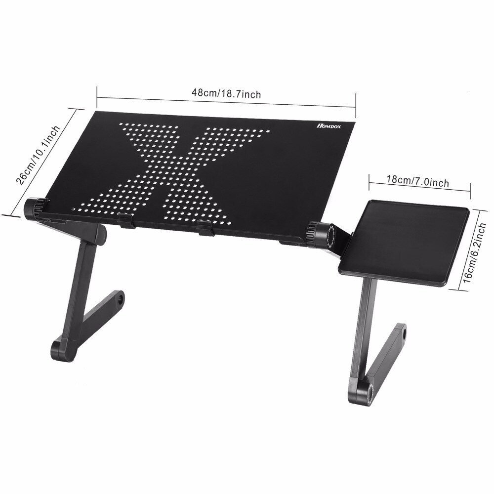 Homdox Computer Desk Portable Adjustable Foldable Laptop Notebook Lap PC Folding Desk Table Vented Stand Bed Tray N20*