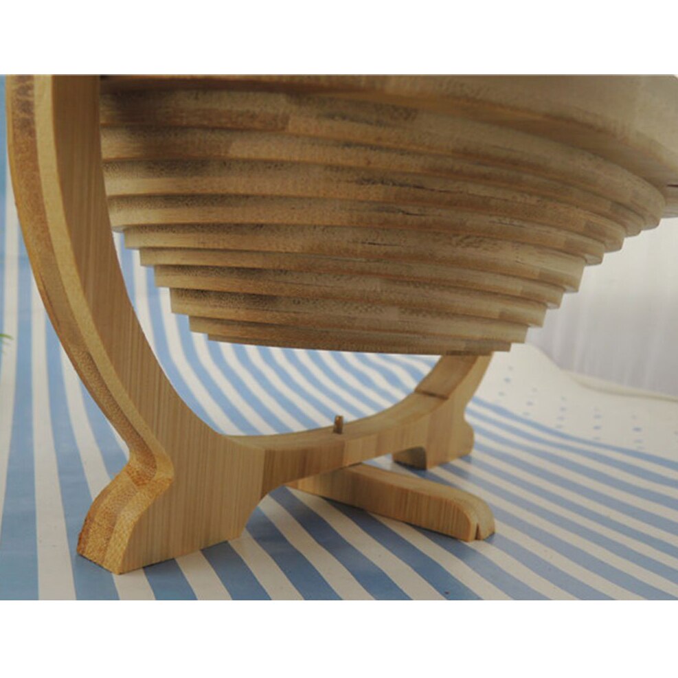 Practical Foldable Basket / Basket in Bamboo in Form of Apple for Fruits (Wood Log) Nature Style Home Kitchen Storage Basket