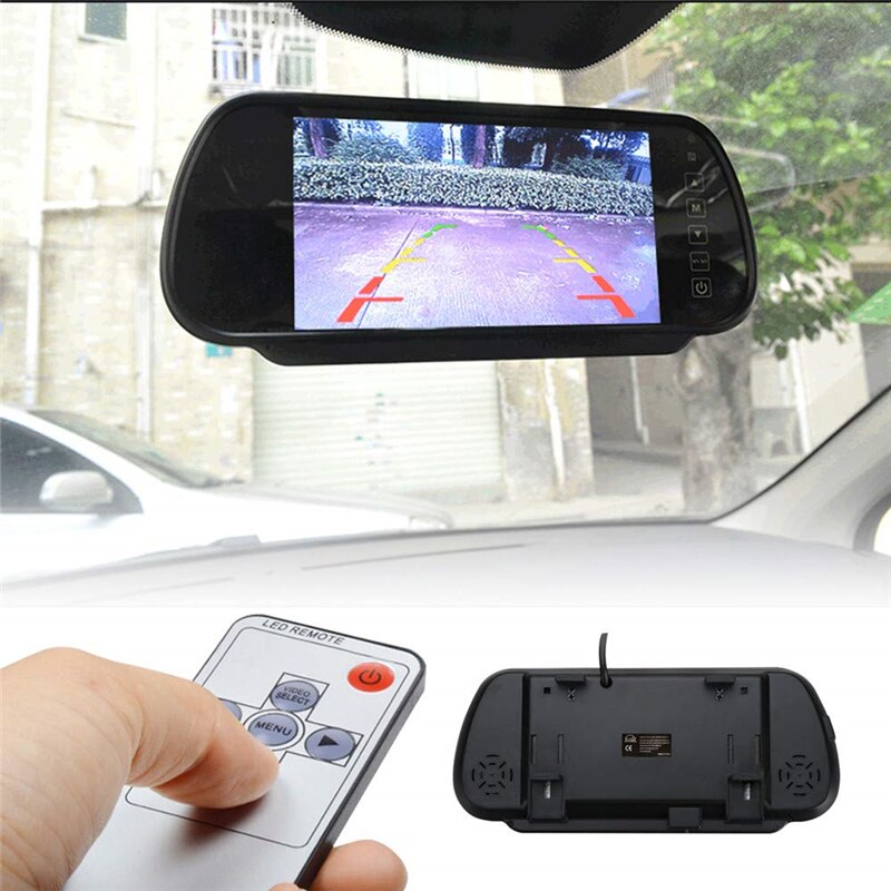 YuanTing, pantalla TFT de 7 pulgadas, LCD Universal, Monitor de coche 800*480, 2 entradas de vídeo para Vista de vehículo trasero, cámara de estacionamiento de marcha atrás