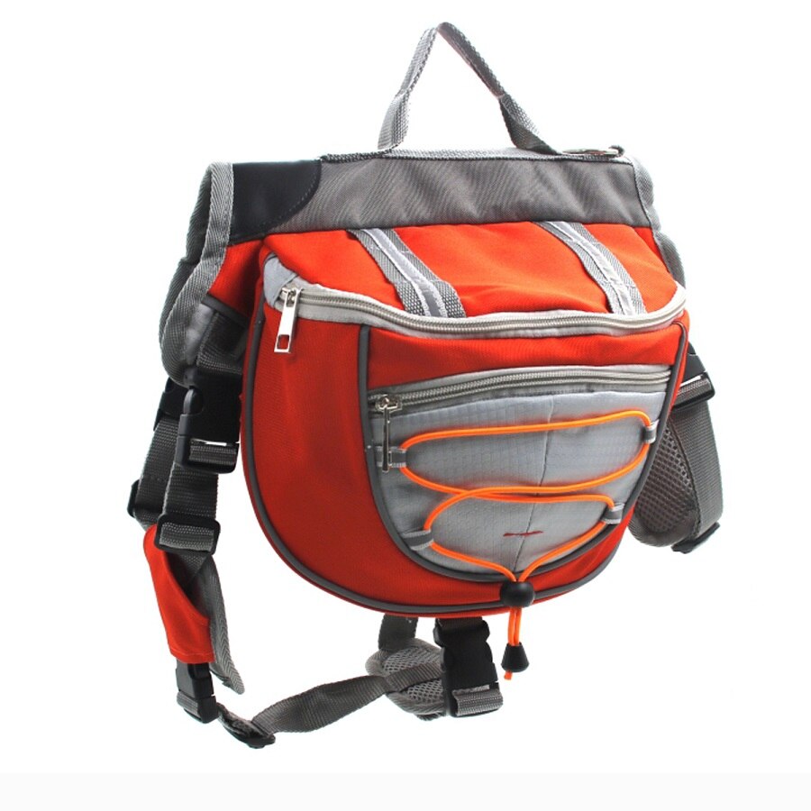 Hond Rugzak Waterdichte Verstelbare Nylon Huisdier Rugzak Hond Zadeltas Voor Grote Hond Wandelen Reizen Huisdier Accessoires S/ m/L: orange / M
