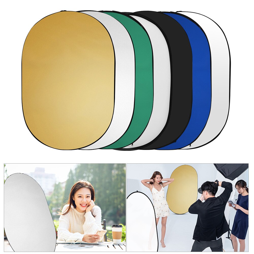 60 * 90cm/ 24 * 35inch Photography Light Reflector 7-in-1 Collapsible Multi-Disc for Studio Outdoor Photography with Carry Bag