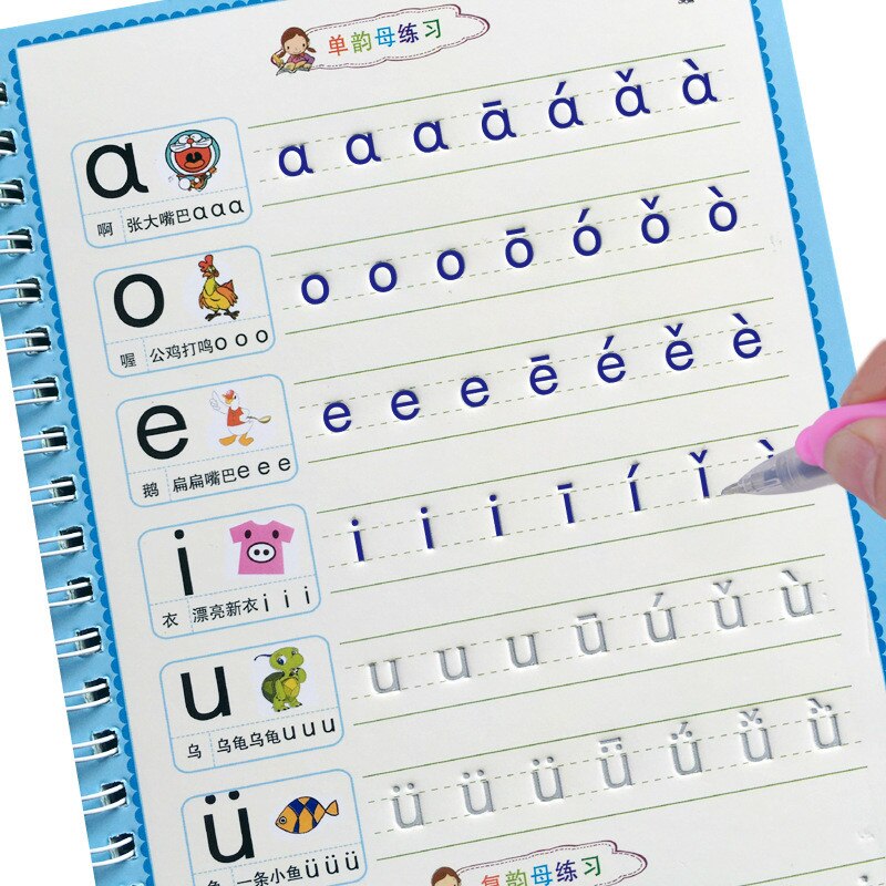 4 böcker barn kalligrafi copybook skriva engelska bokstäver barn lär sig räkne skola måla övning konst copybook