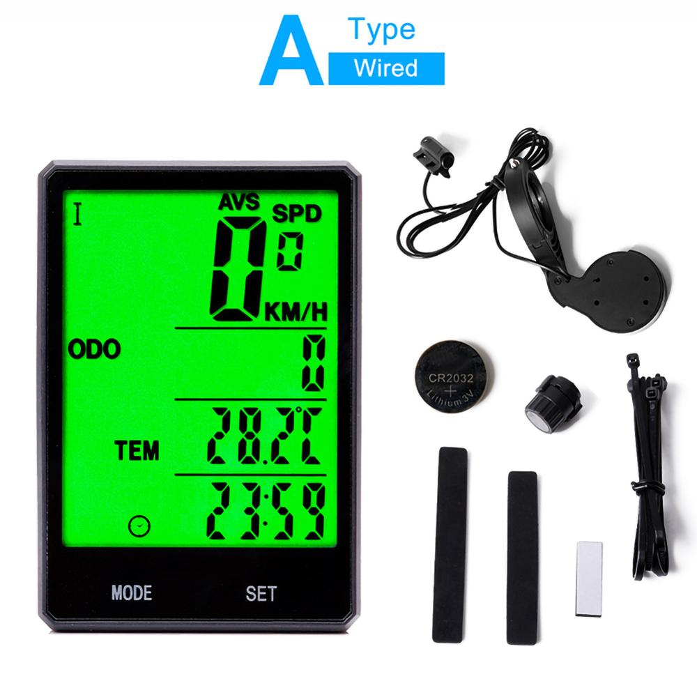 Waterproof Wireless Wired Digital Bike Ride Speedometer Odometer Bicycle Cycling Speed Velocimeter Counter Code Table Computer: A wired