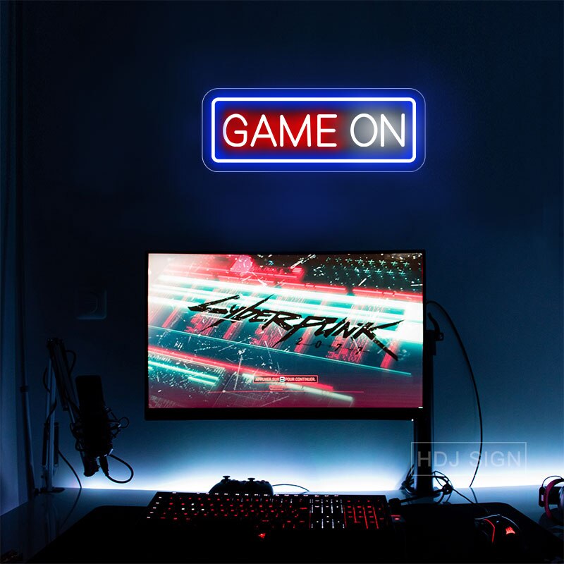 ZPL – panneaux de jeu au néon pour décoration murale, panneau lumineux LED pour chambre à coucher, Bar, Club, fenêtre, salle de jeux, fête d&#39;anniversaire, pour garçons: purple