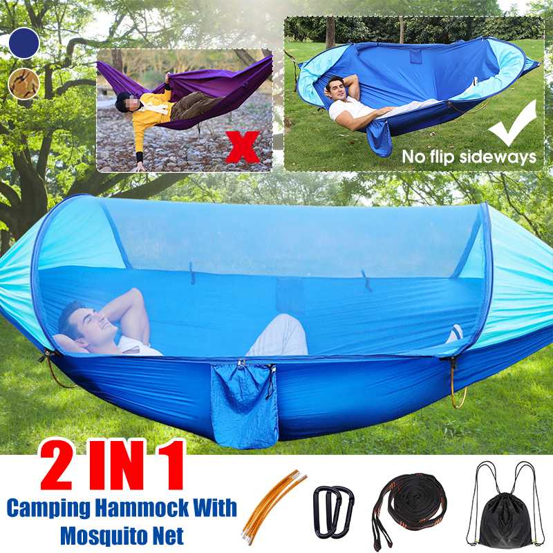 Dubbele Hangmat Tent 210T Nylon Waterdichte Outdoor Camping Klamboe Hangmat Automatische Quick Open Pop-Up Draagbare Hangmat