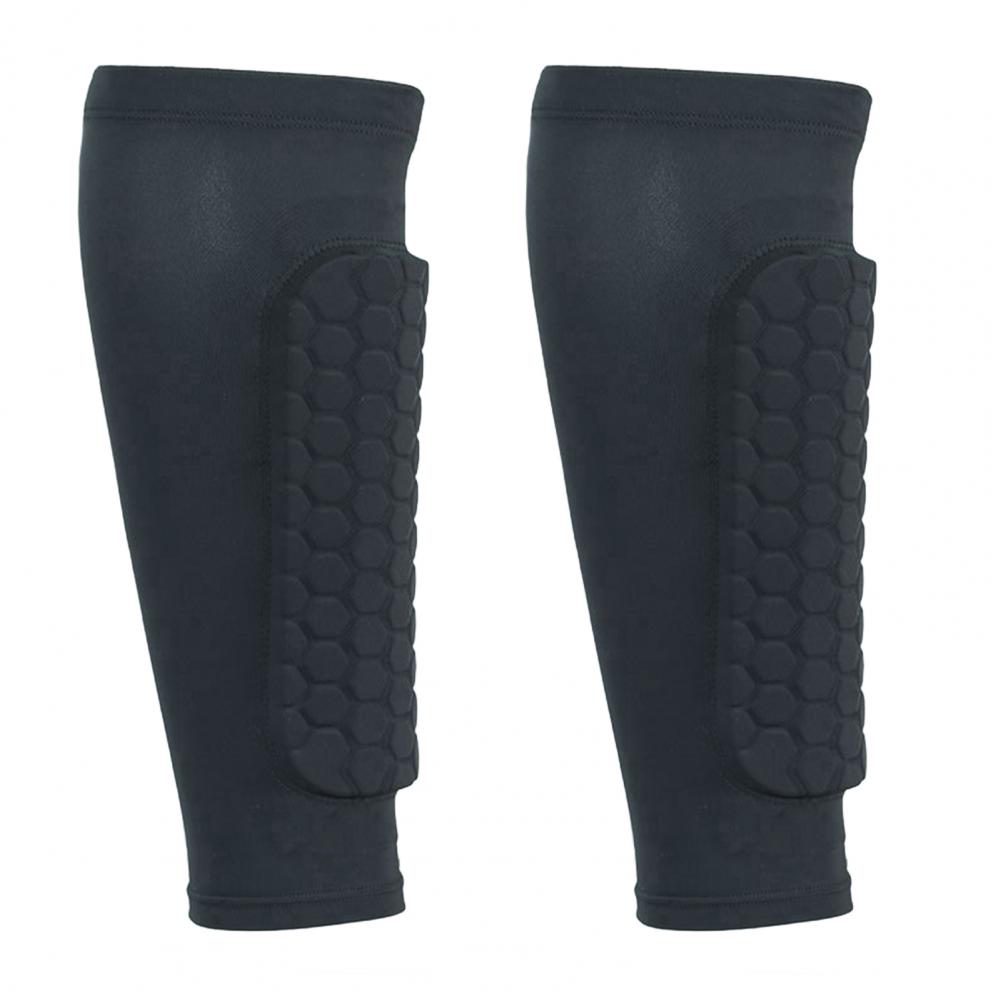 Maniche per gambe traspiranti Maniche per parastinchi da calcio con cuscinetti a nido d'scimmia per bambini Compressione per adulti per migliorare lo sport: S / Rosso