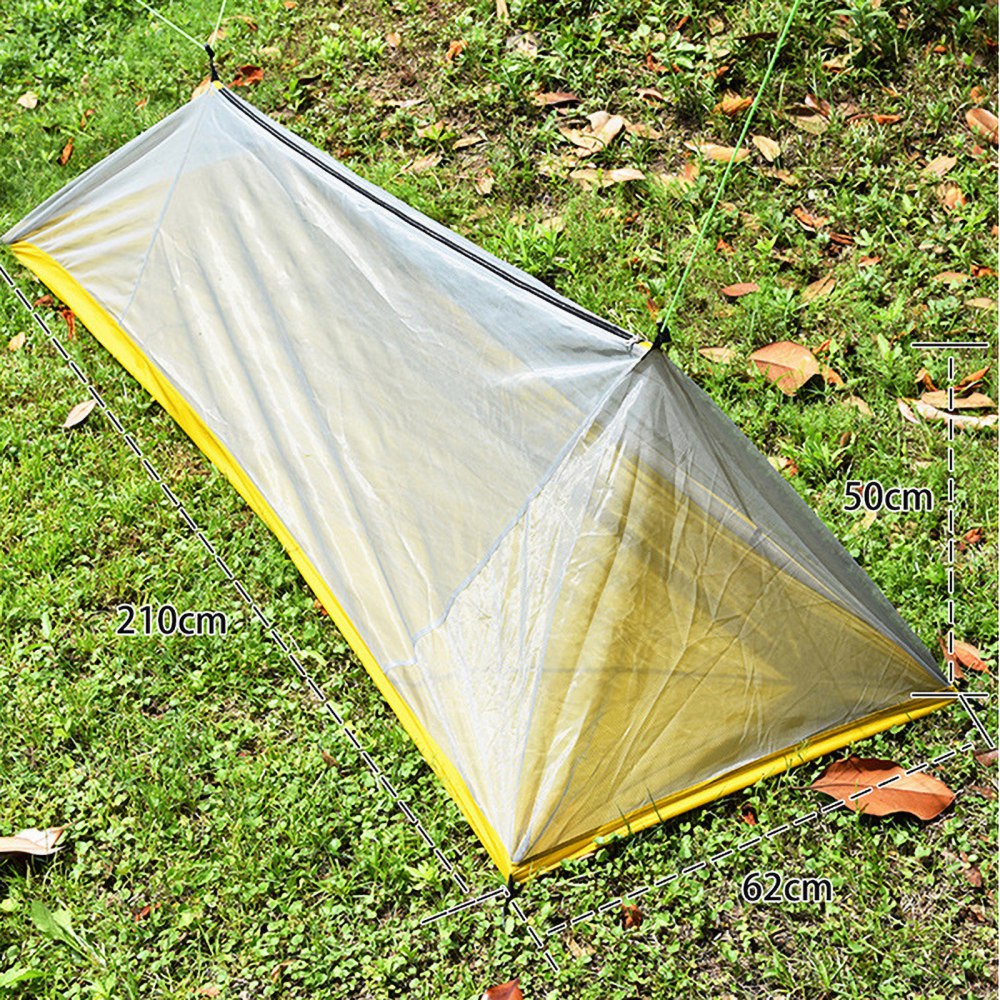 Ultraleichtes ein-personen-biwakzelt, atmungsaktives, wasserdichtes netzzelt für camping und wandern, einfach zu verstauen, ideal für outdoor-aktivitäten.