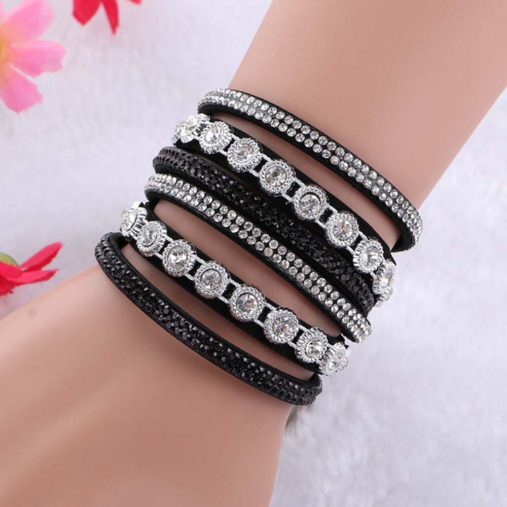 Lubingshine Vrouwen Multilayer Bangles Europese Stijl Multi Kleuren Fluwelen Crystal Armband Vintage Handgemaakte Hand Sieraden