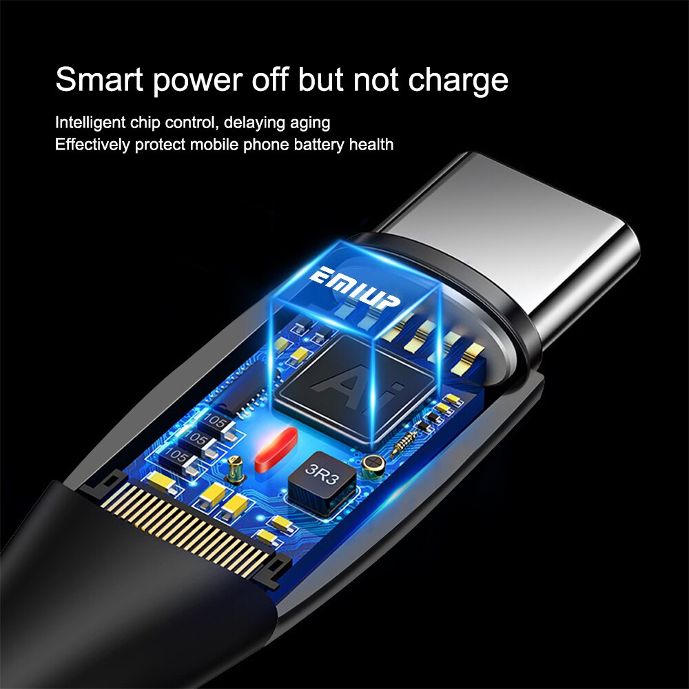 Kabel danych 3A typu C mikro USB pleciony nylonowy sprytny moc wyłączony szybki kabel ładujący robić telefonu komórkowego z systemem android