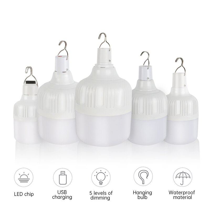 100w Ampoule LED Rechargeable LAMPE Télécommande Charge Solaire Lanterne De Secours Portable Marché de Nuit Lumière de Camping En Plein Air Maison