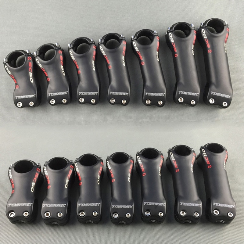 TOSEEK SC50 Full Carbon Fiber Bike Stem Mountain Road Bicycle Stems 6/17 Degree 31.8*70/80/90/100/110/120/130mm Bike Parts