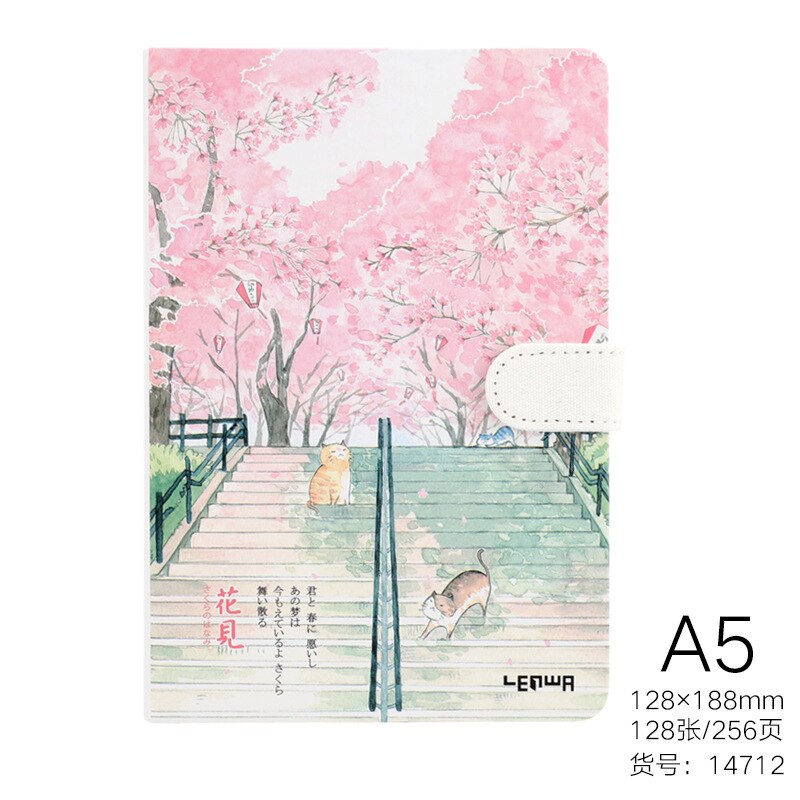 Versheid Sketchbook Mooie Kersenbloesem Sakura Magnetische Gesp Dagboek Notebook A5 Notebook Pagesoffice Notebooks A5 Pagina 'S: B