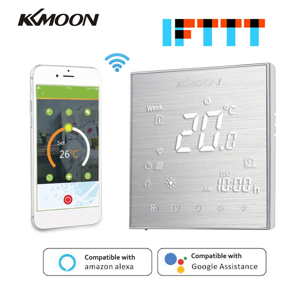 Controlador de temperatura con termostato WiFi para calefacción de suelo y Sensor de aire, funciona con Alexa, e IFTTT Google Home, CA 95-240V, 16A