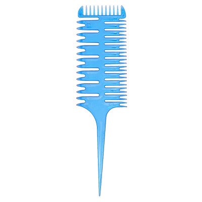 3-way Sectioning Weaving Highlighting Foiling Hair Comb Hair Dye Styling Tool Salon Hair Dyeing Comb Tool: Blue