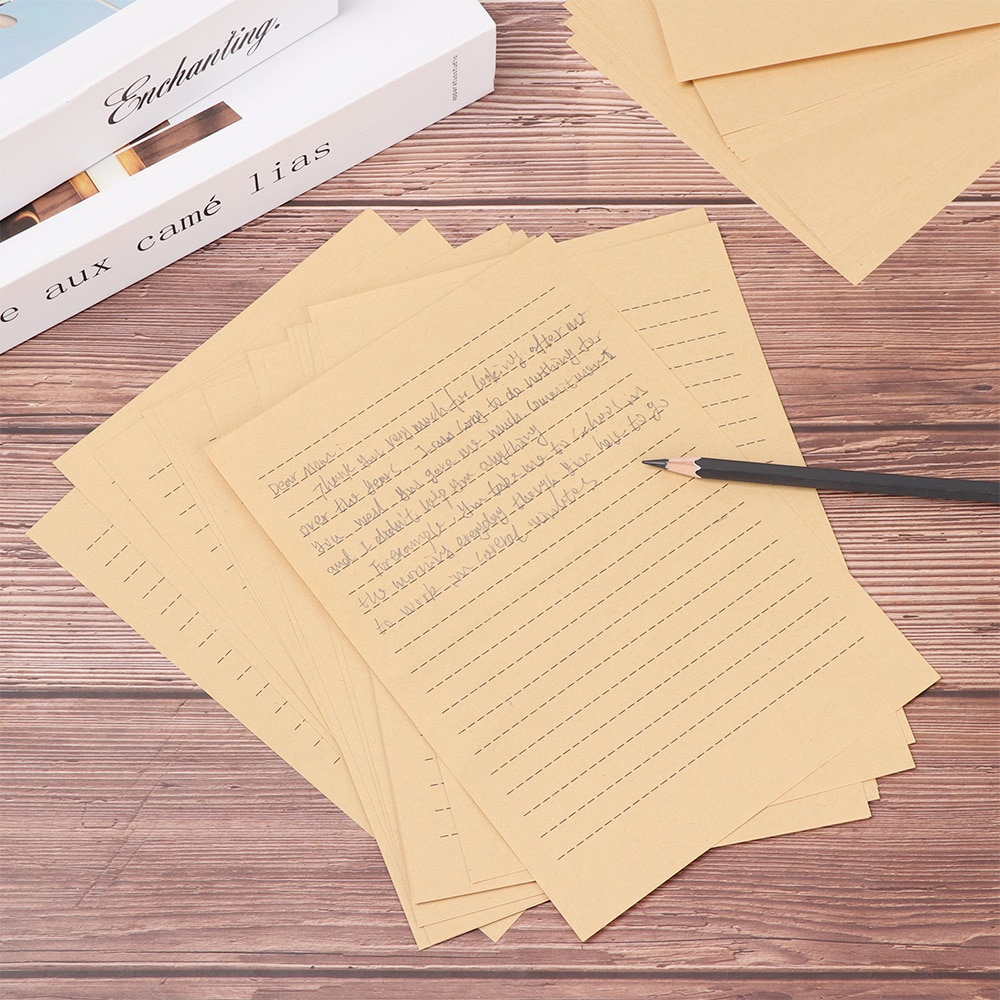 25 Sheets Empty Letter Paper Kraft Printing Writing Thick Paper Postcards DIY Card Hand Making Craft Wedding Invitation Card